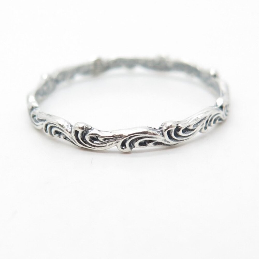 925 Sterling Silver Vintage Or Paz Pz Israel Swirl Ring (size 7)